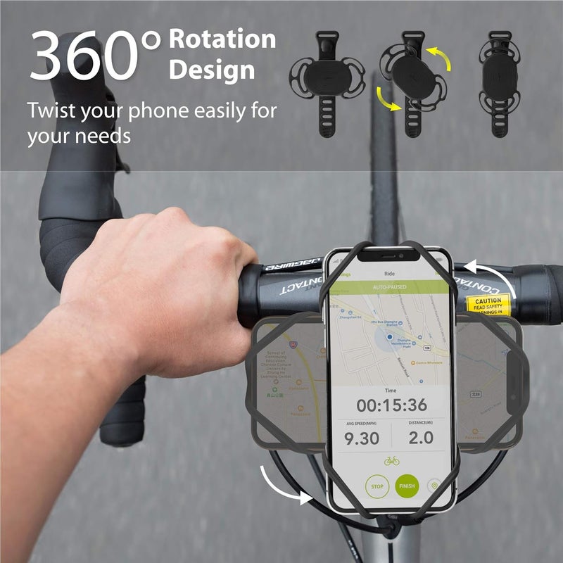 BONE COLLECTION BONE Run + Bike Tie Connect Kit 1, 2-in-1 Running & Bike Phone Holder, Detachable & Rotatable 360° Sport Armband & Phone Mount Compatible with Most Smartphones (Stem/Armband 2-in-1 Connection Kit) - Image 3